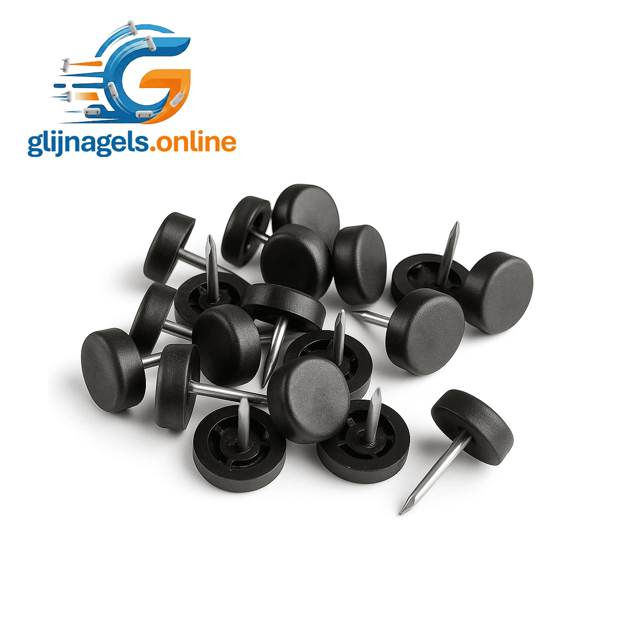 Glijnagel Ø20mm - Kunstof - Zwart - Enkele nagel